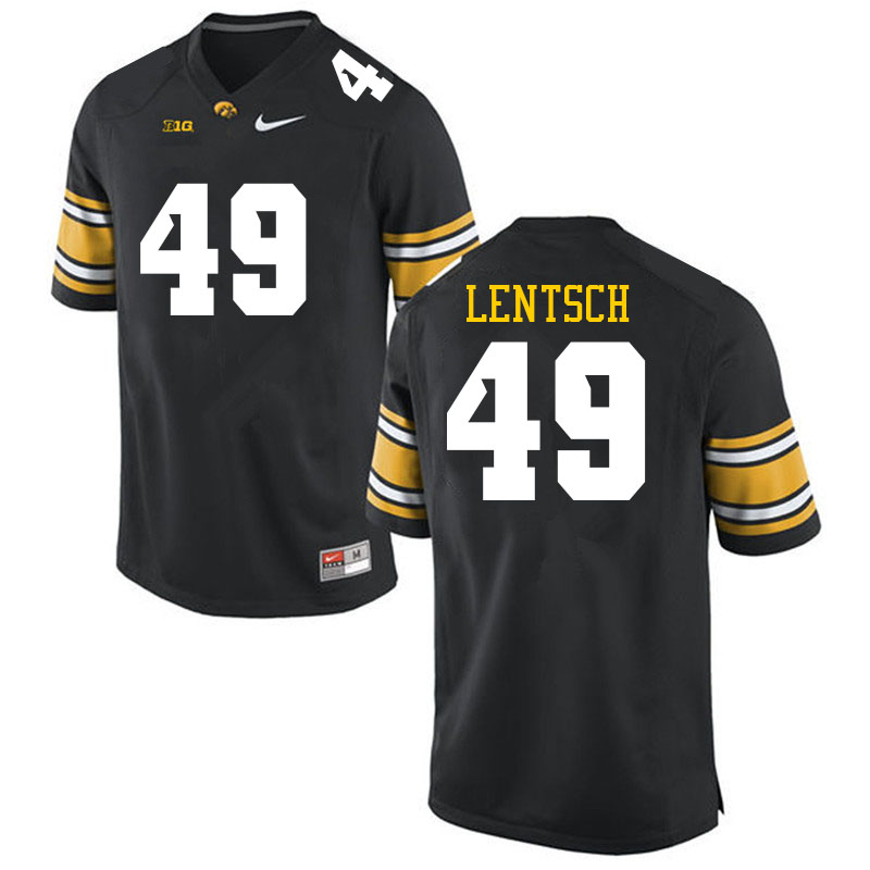 Men #49 Andrew Lentsch Iowa Hawkeyes College Football Jerseys Sale-Black
